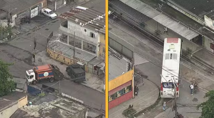 Criminosos usam ônibus como barricada para impedir operação da polícia no Rio