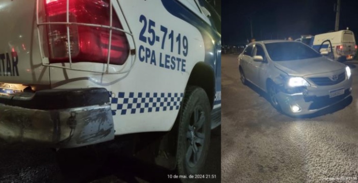 Embriagado, motorista bate com carro em viatura da polícia e acaba preso no Distrito