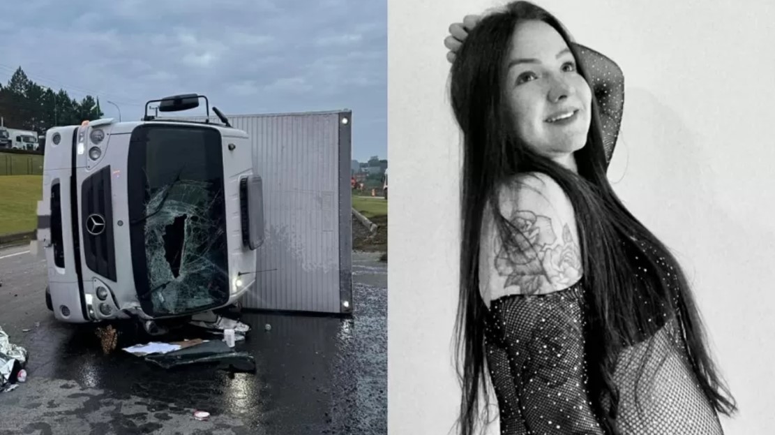 Grávida de 8 meses morre ao ser atingida por caminhão que tombou