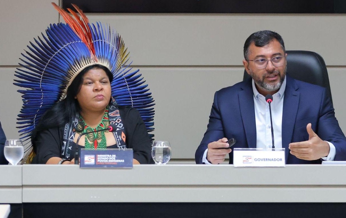 Wilson Lima reúne com ministra dos Povos Indígenas e a apresenta balanço sobre enfrentamento à estiagem