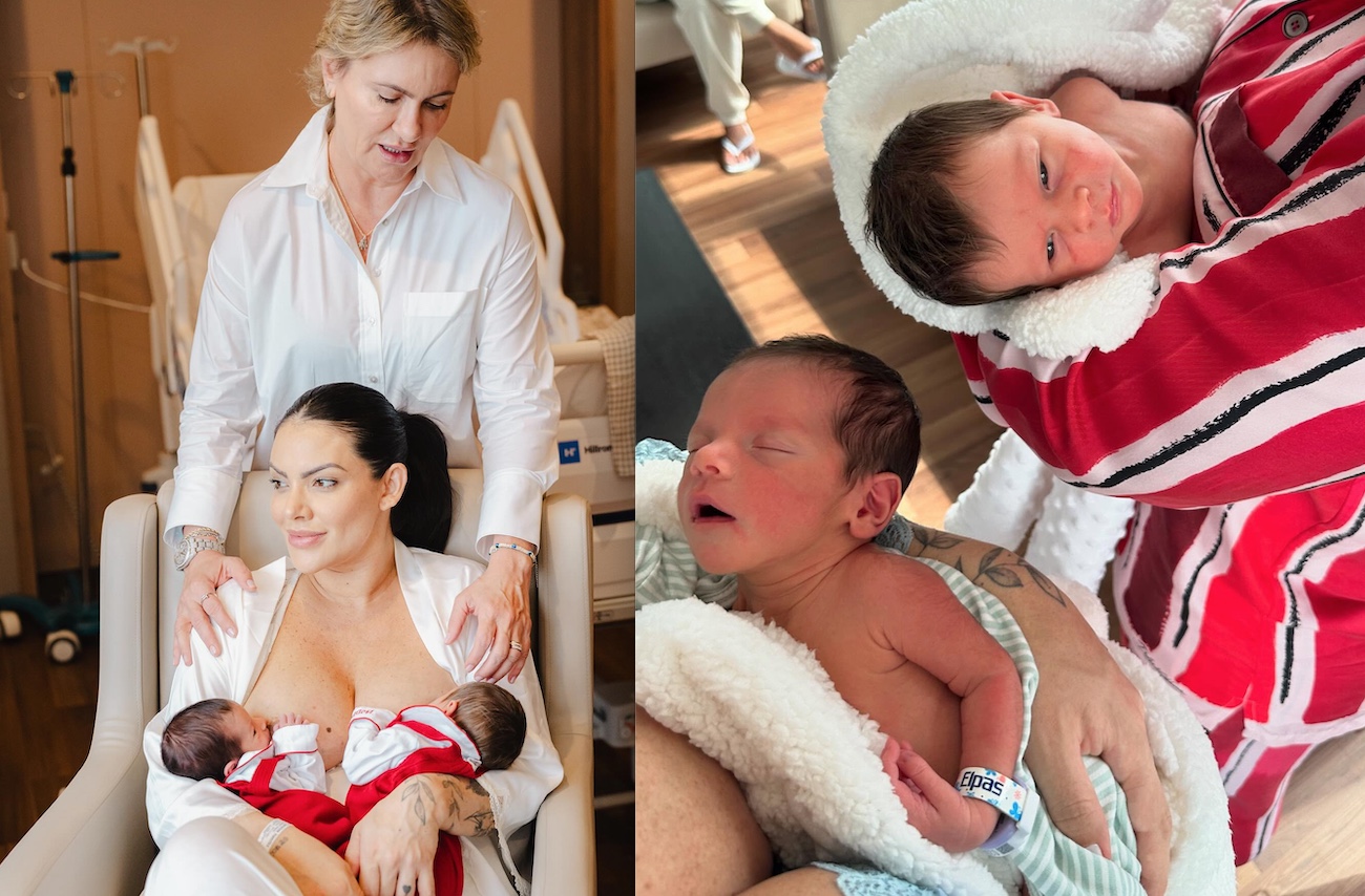 Bete Dezembro mostra rostinho de gêmeos pela 1ª vez: ‘nossas heranças’