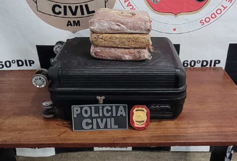 Homem é preso ao ser flagrado transportando droga avaliada em R$ 80 mil no Amazonas