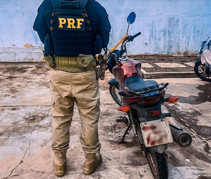 Moto roubada é encontrada camuflada às margens da BR-319