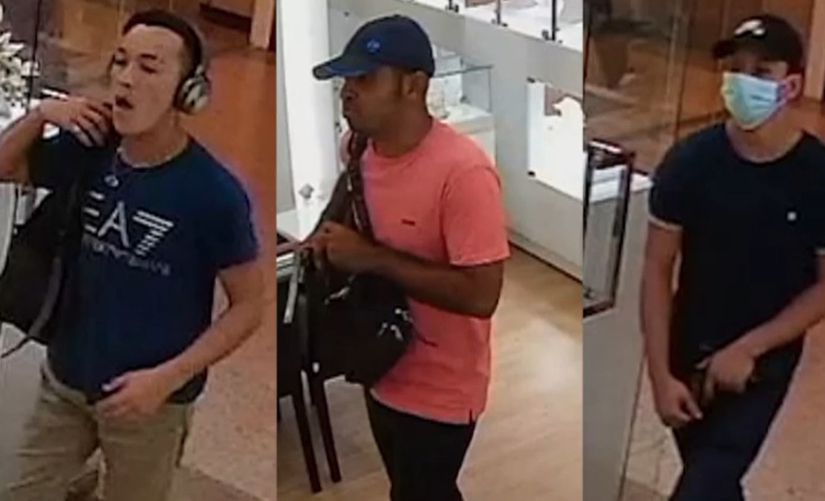 Força Tática divulga imagens de suspeitos de assalto na joalheria Di Donna