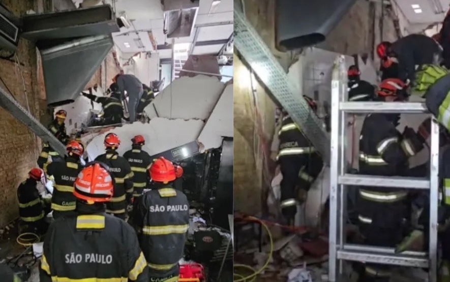 Bombeiros confirmam uma morte após teto de restaurante de Fogaça desabar em SP