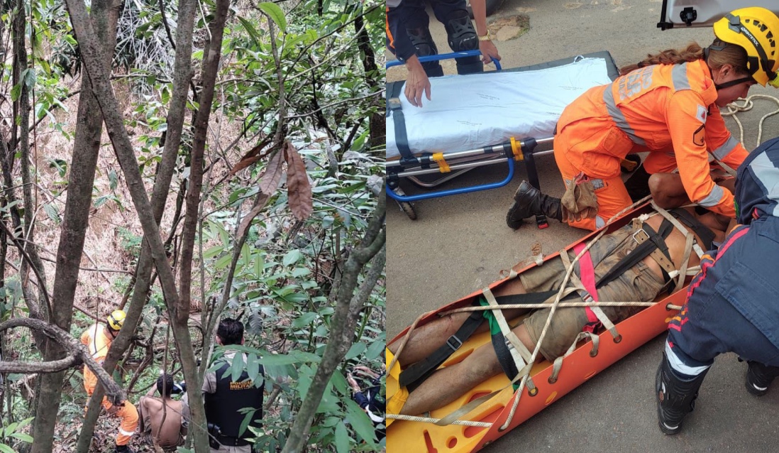 Homem cai em buraco de 50 metros e sobrevive quatro dias comendo mangas em MG