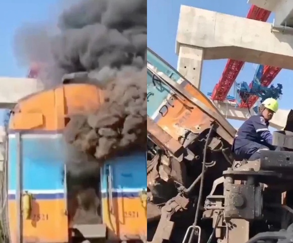 Guindaste desaba durante obra e atinge trem com quase 200 passageiros na Tailândia