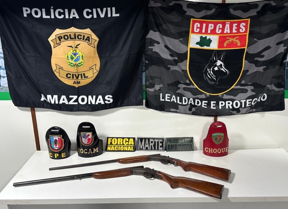 Homem armado com duas espingardas tenta matar mulher e acaba preso no Amazonas