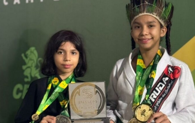Irmãs indígenas representam o Amazonas e sobem ao pódio no Brasileiro de Jiu-Jitsu