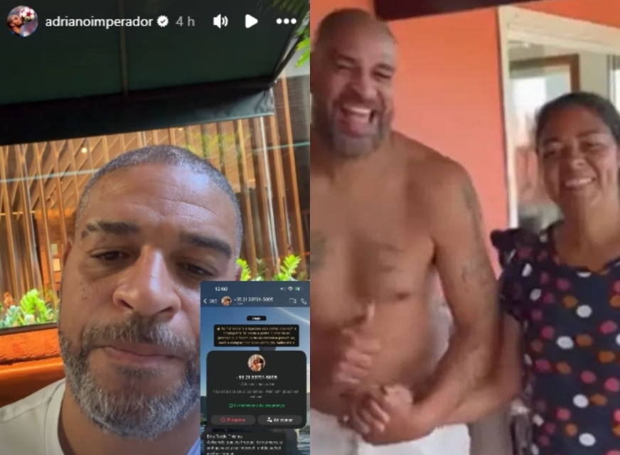 Criminosos se passam por Adriano Imperador e aplicam golpe de R$ 15 mil em mãe de ex-jogador