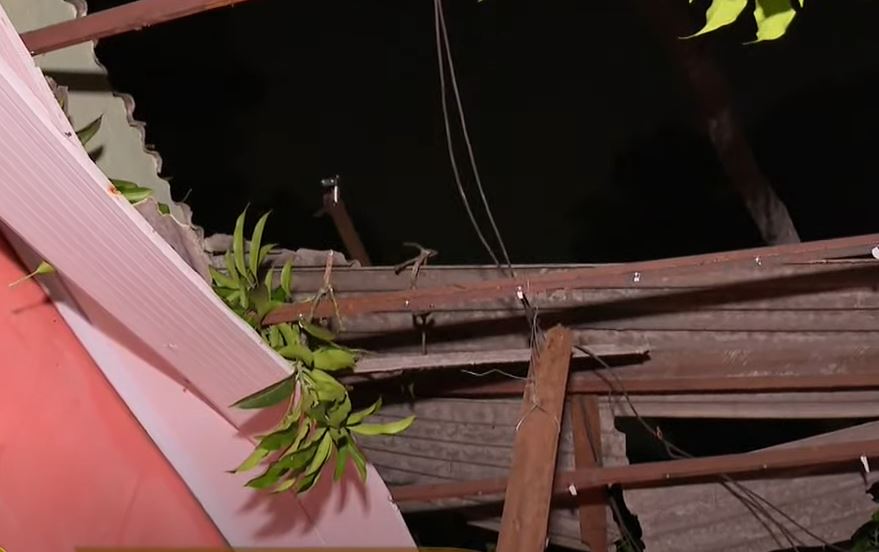 Árvore desaba sobre casa durante forte temporal em Manaus