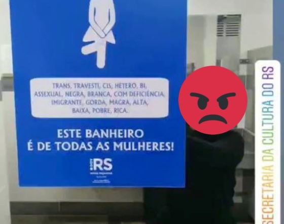 Banheiro feminino no Rio Grande do Sul que inclui trans é criticado por Mario Frias