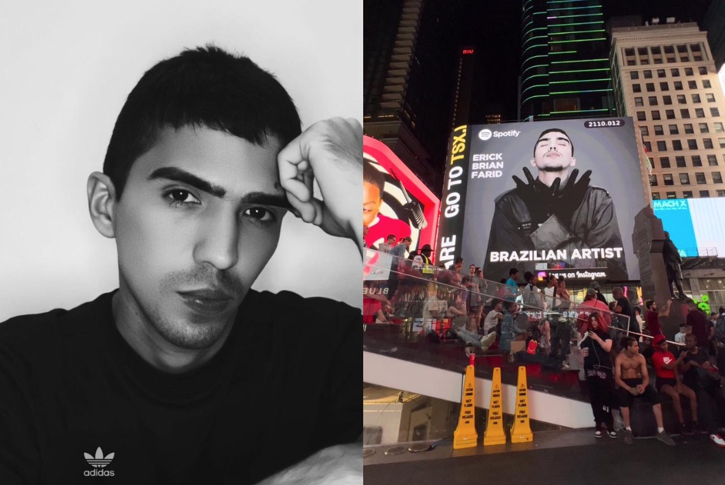 Amazonense Erick Brian Farid estrela anúncio do Spotify na Time Square, em Nova York
