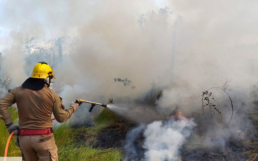 Incêndio destrói área de mata e assusta funcionários de aeroporto em Manicoré