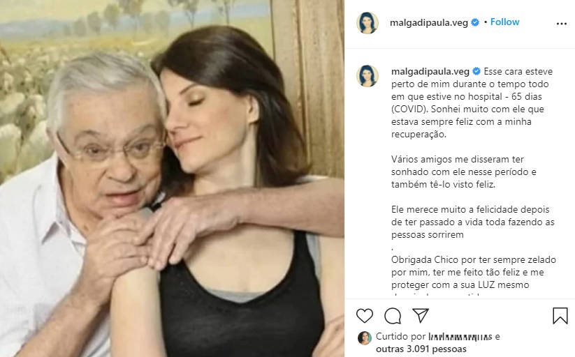 Viúva de Chico Anysio afirma que sentiu sua presença enquanto esteve internada