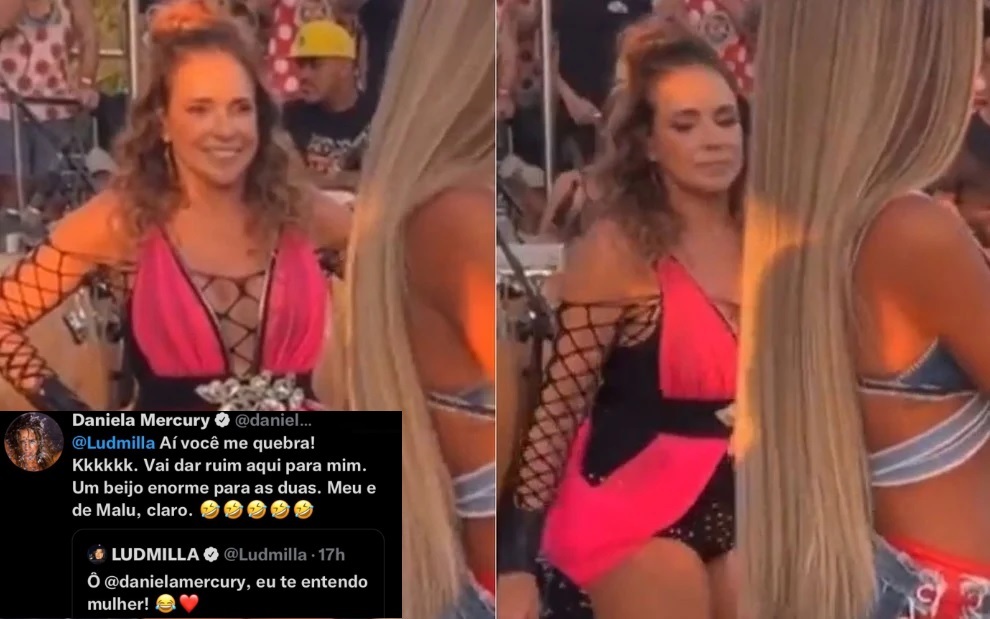 Ludmilla reage após vídeo de Daniela Mercury dando olhada em Brunna Gonçalves