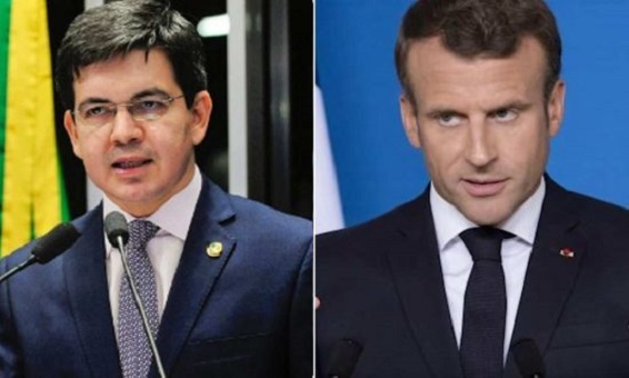 Macron condecora senador Randolfe Rodrigues por enfrentamento à Covid-19