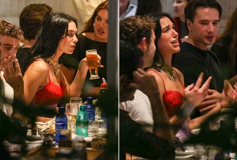 Tomando um 'chopinho', Dua Lipa é clicada em restaurante no Rio; fotos