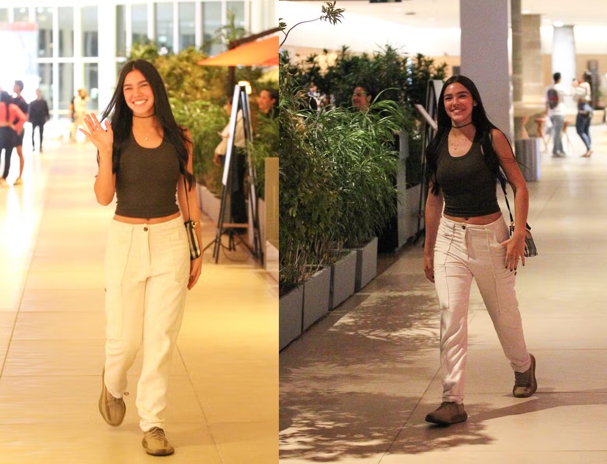 Duda Guerra esbanja simpatia para paparazzi no shopping após término com Benício Huck