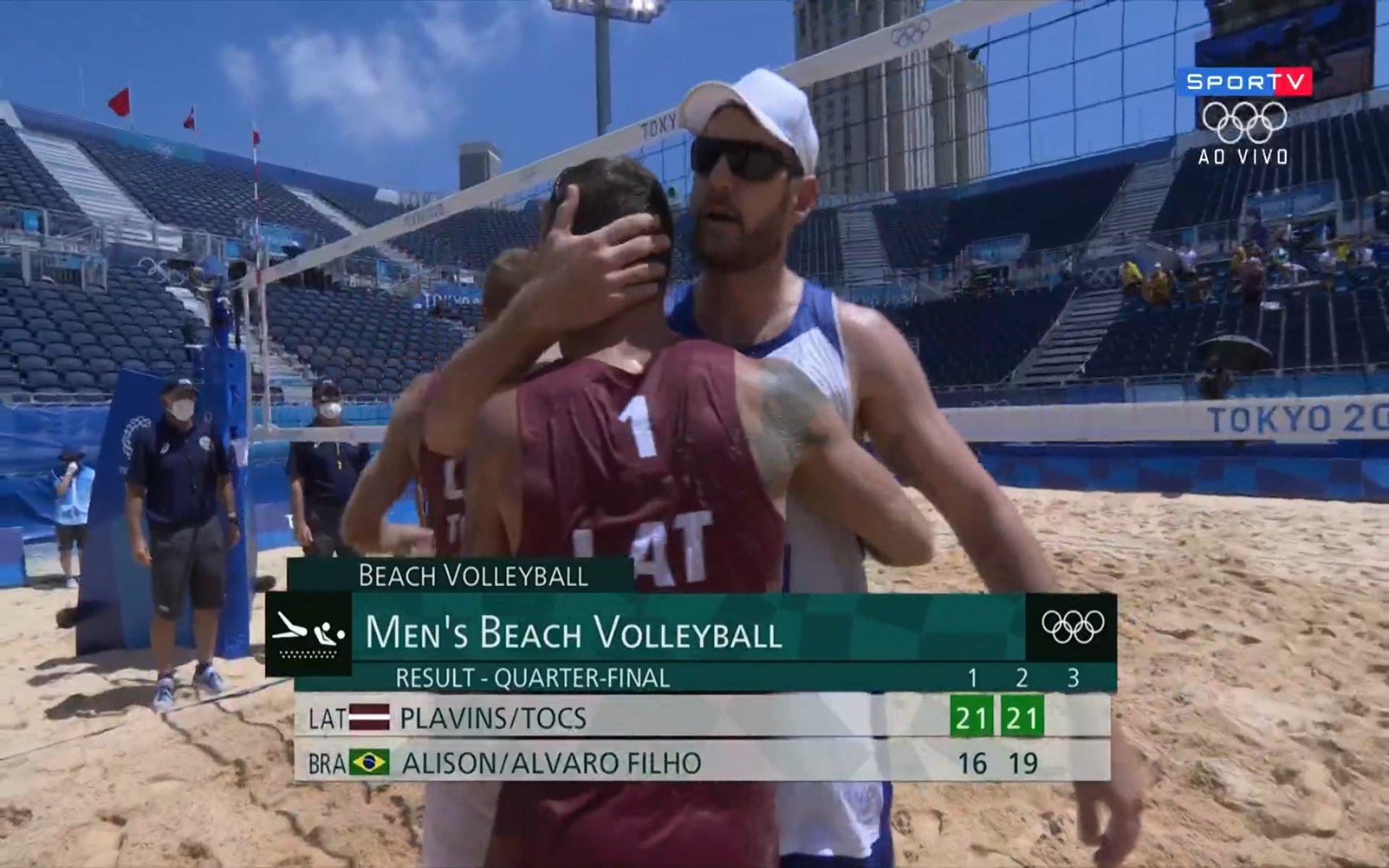 Última dupla brasileira é eliminada pela Letônia no vôlei de praia