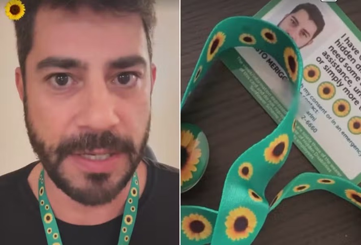 Evaristo Costa explica uso do cordão de girassol e fala sobre doença de Crohn