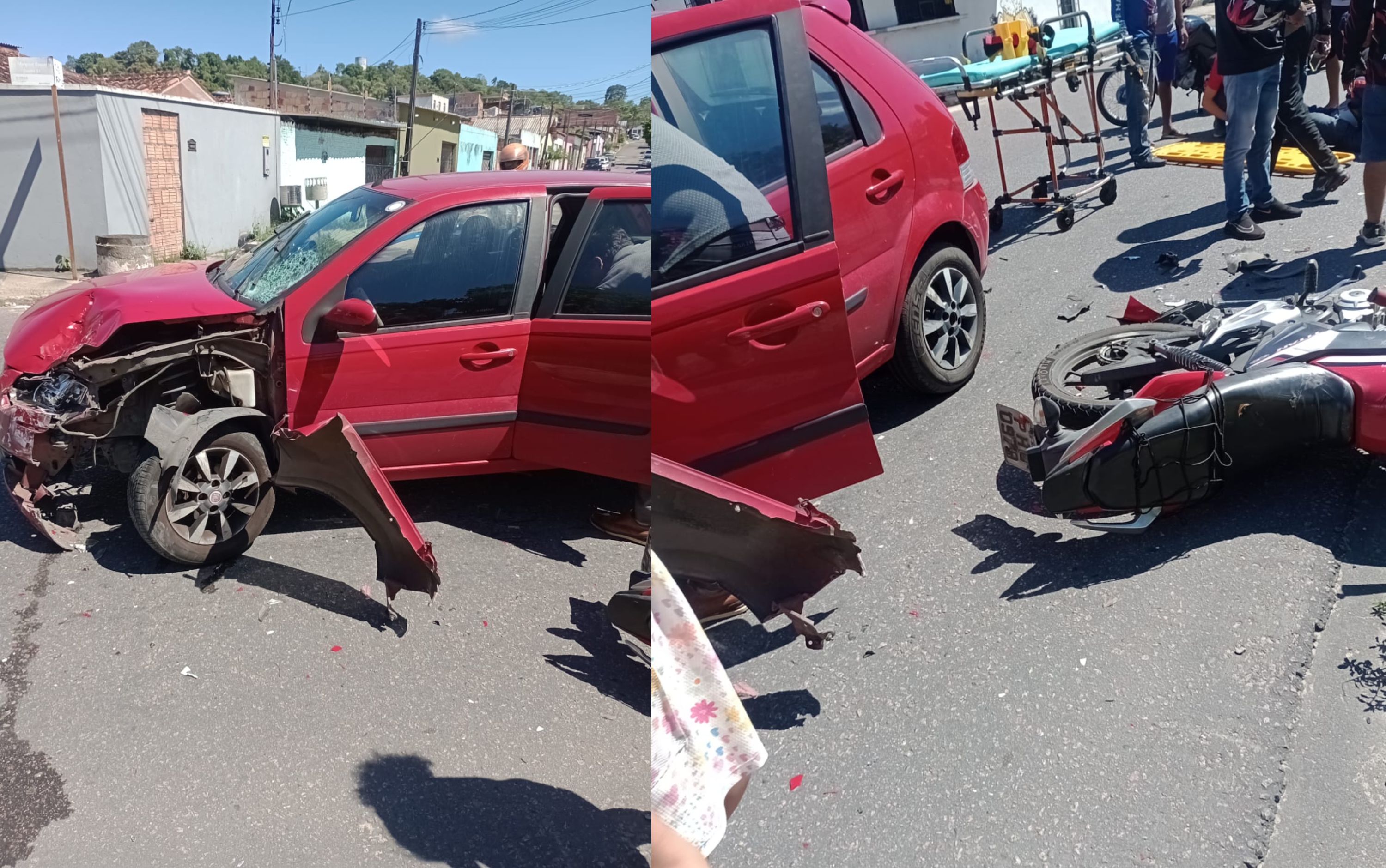 Motociclista por app fica ferido em acidente na avenida Passarinho