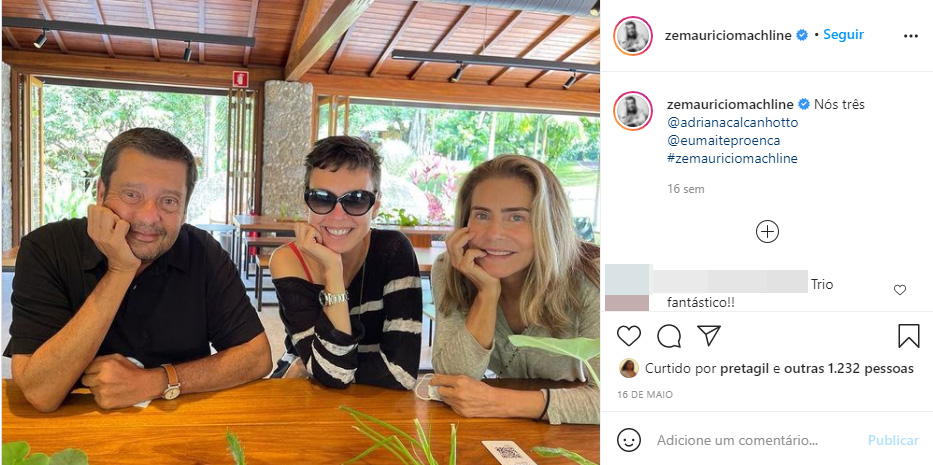 Ex de Maitê Proença teria dado ‘empurrãozinho’ em namoro com Adriana Calcanhoto