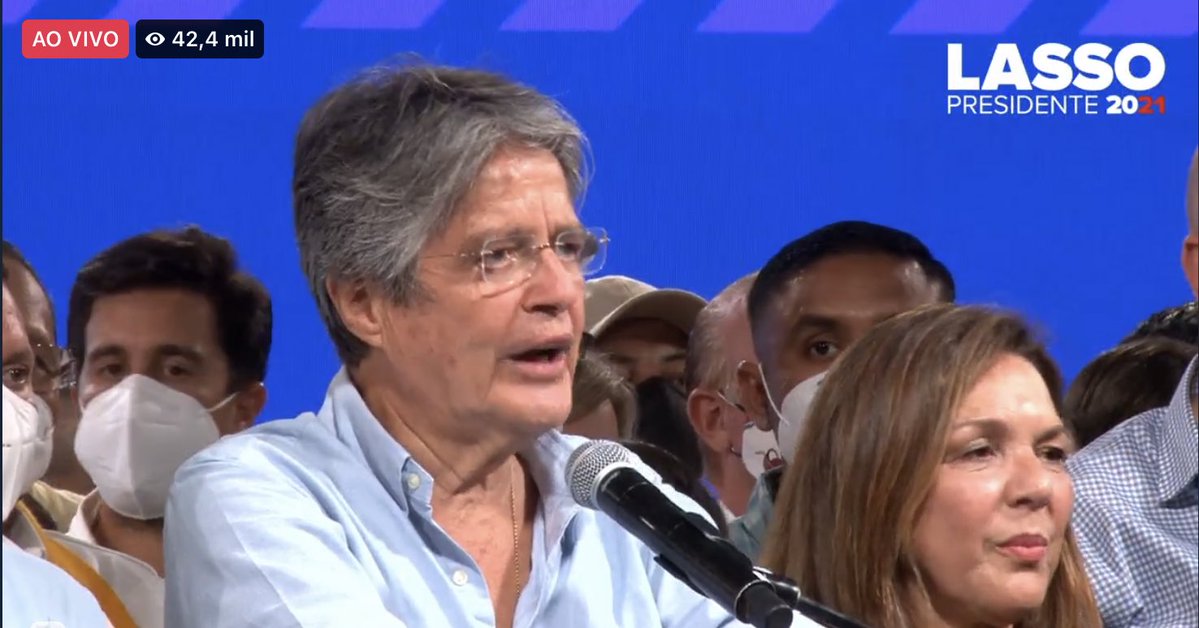 Guillermo Lasso é eleito presidente do Equador