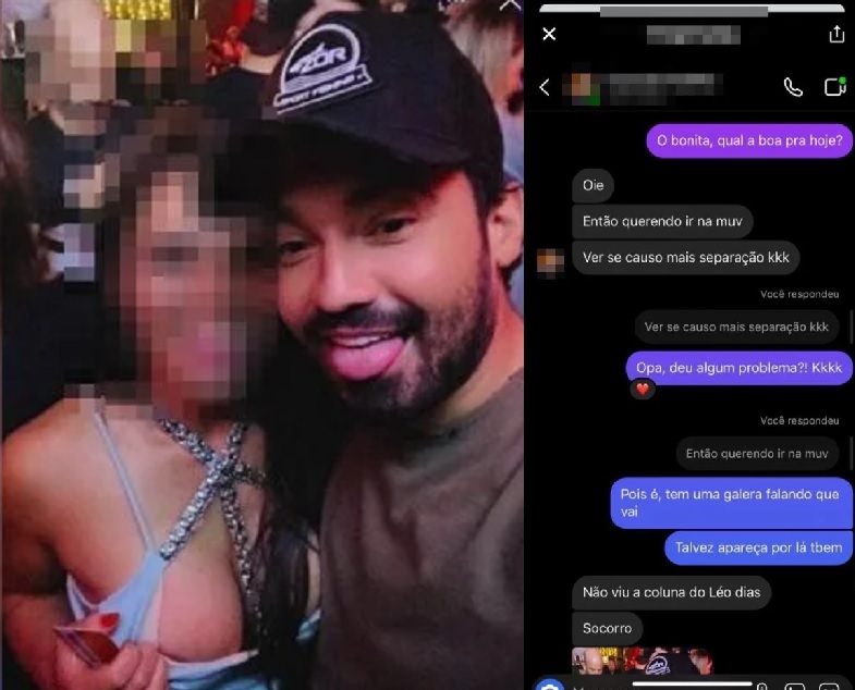 Veja print de suposta conversa de Fernando com mulher da foto: ‘vou causar separação'