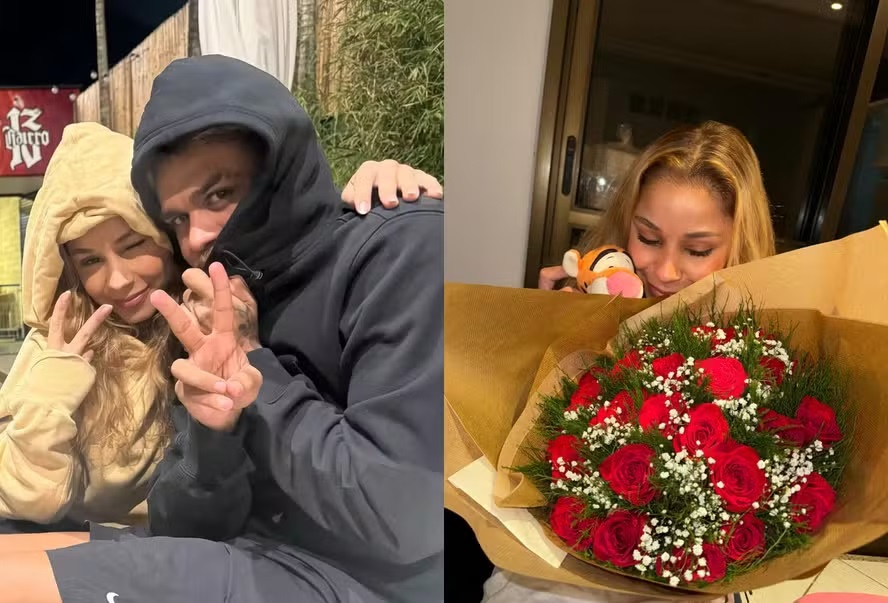 Flávia Saraiva ganha buquê e fãs especulam affair com MC Cabelinho