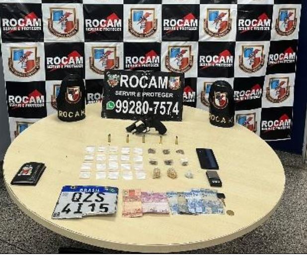 Grupo tenta fugir da Rocam, mas é preso com arma e drogas no Parque São Pedro