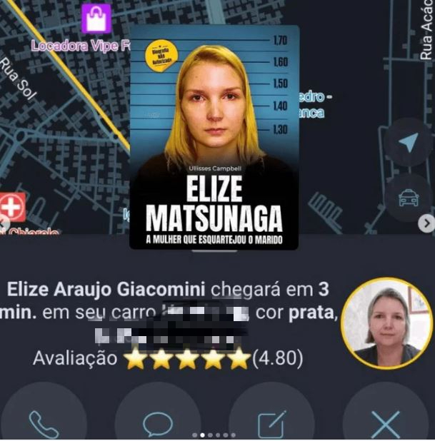 Elize Matsunaga vira motorista de aplicativos em São Paulo após deixar prisão