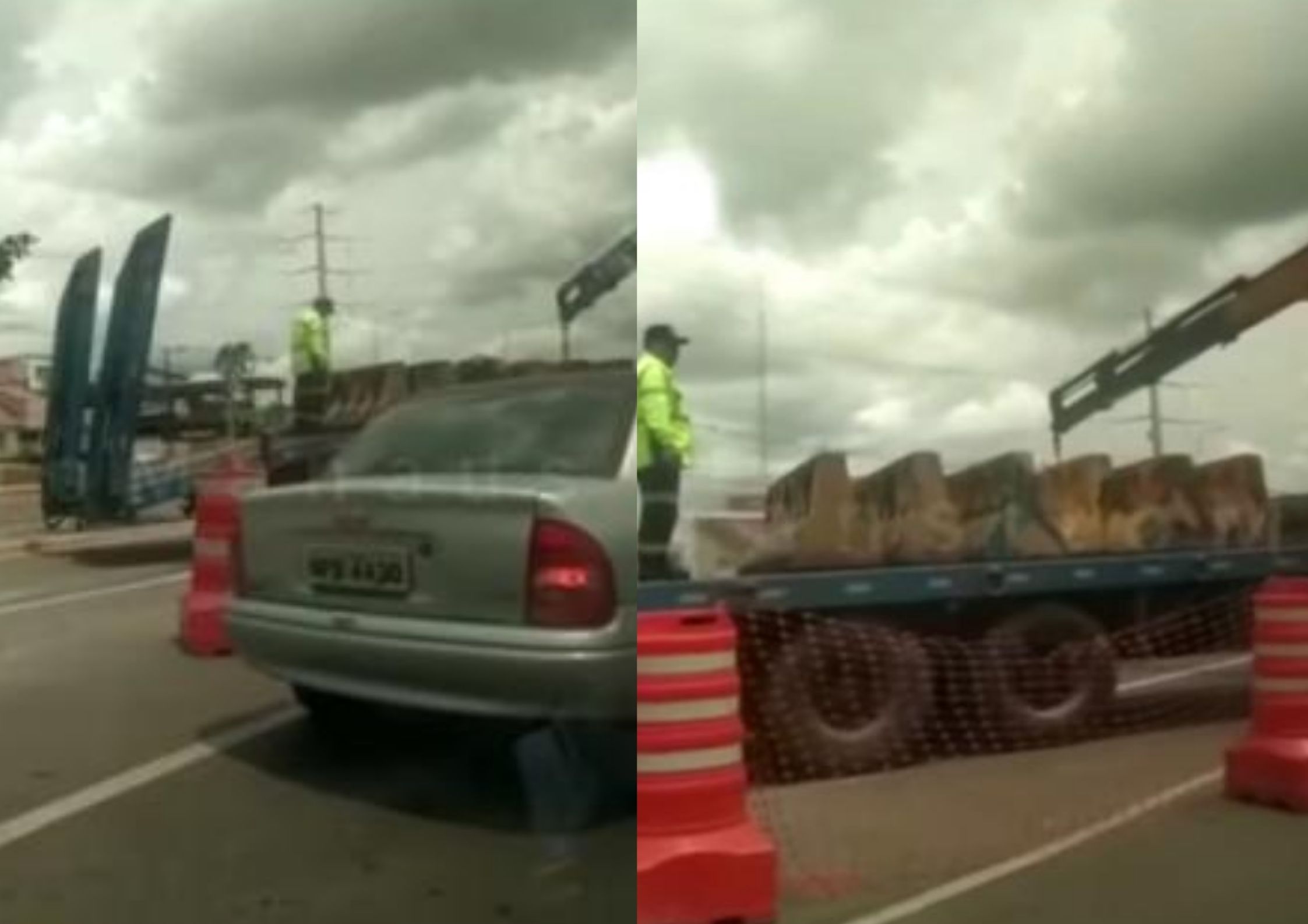 Viaduto do Manoa recebe 'dentes de dragão' após retirada de cones do local