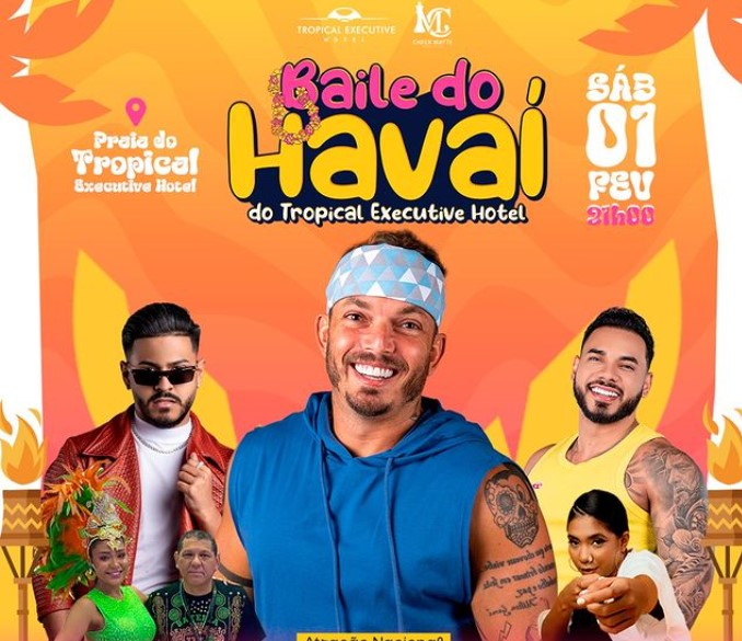Praia do Tropical Executive recebe mais um edição do Baile do Havaí; veja atrações
