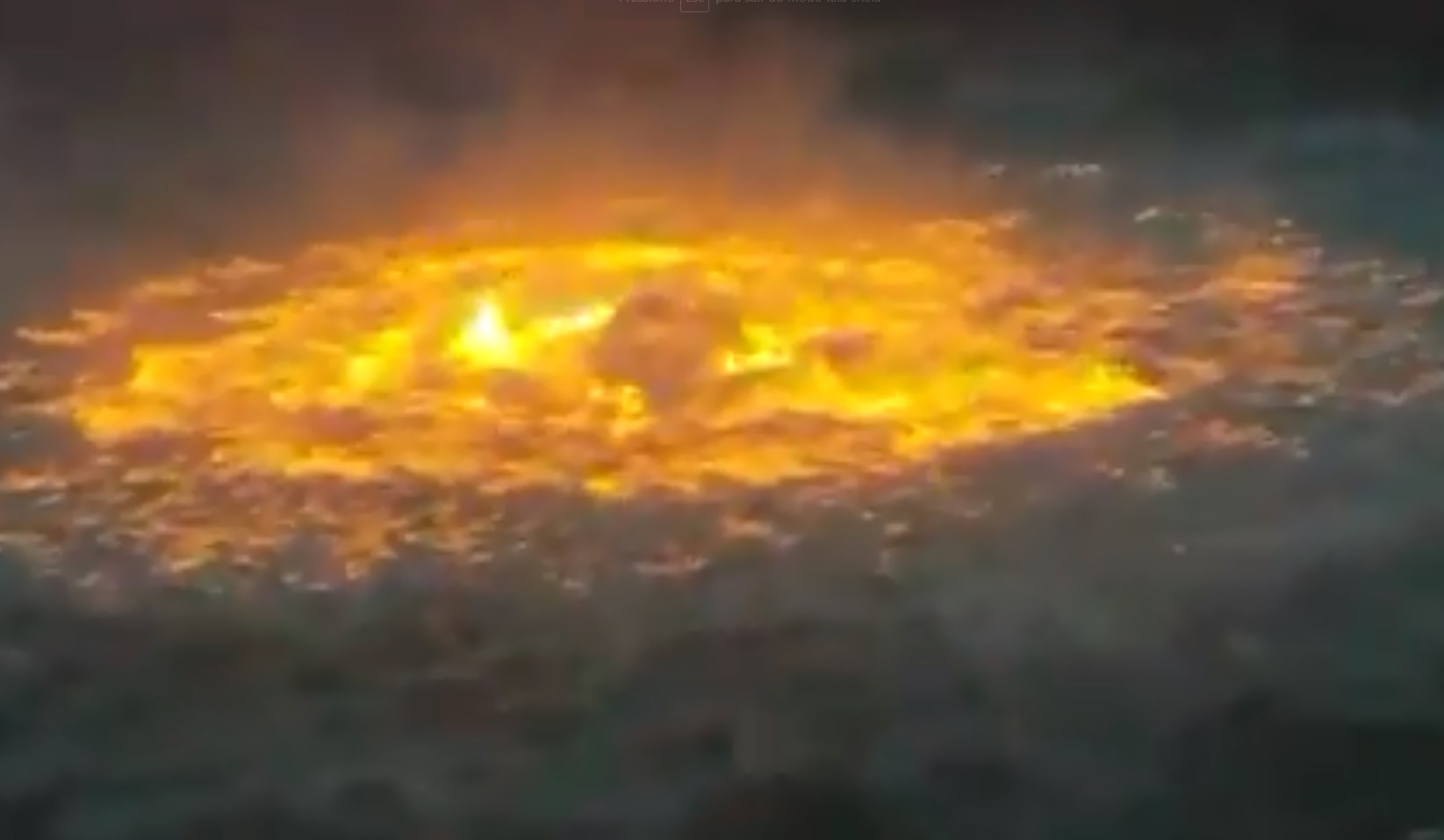 Vídeo impressionante mostra incêndio no mar no golfo do México