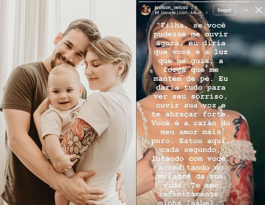 Em estado grave, Isabel Veloso recebe homenagens do pai e do marido nas redes sociais
