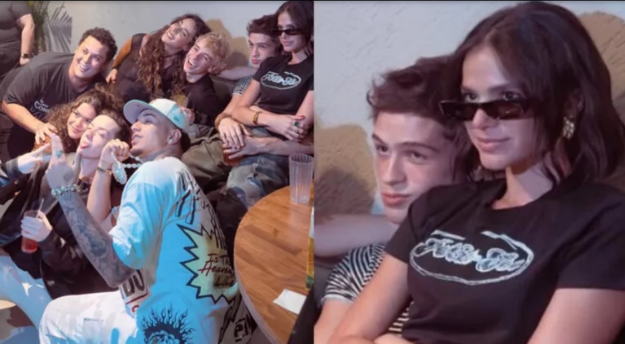Bruna Marquezine e João Guilherme surgem agarradinhos em clique com amigos 