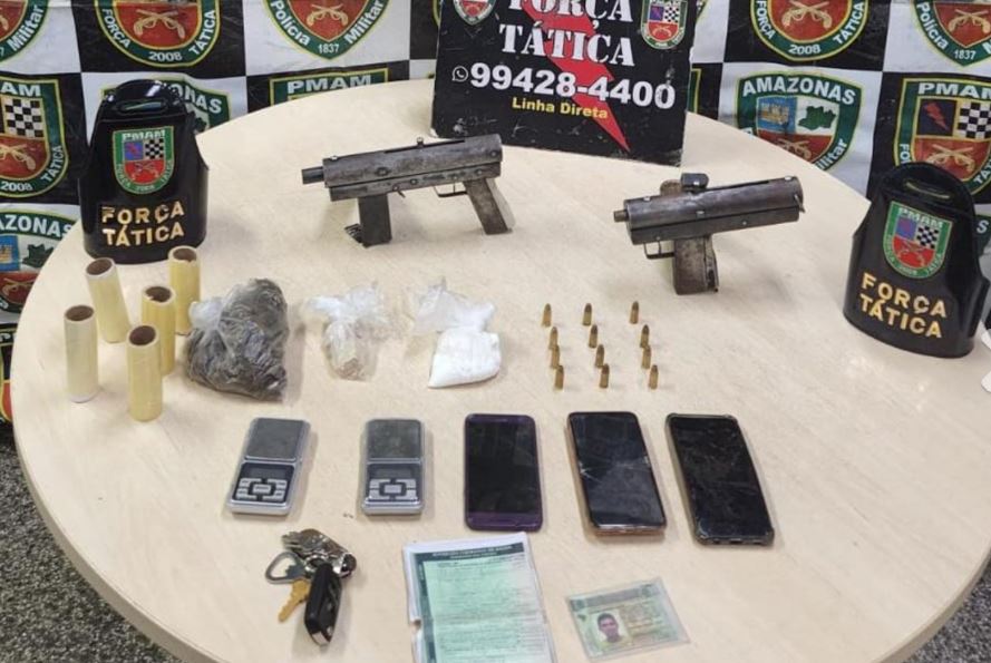 Chefe de facção preso em Manaus estava com submetralhadoras
