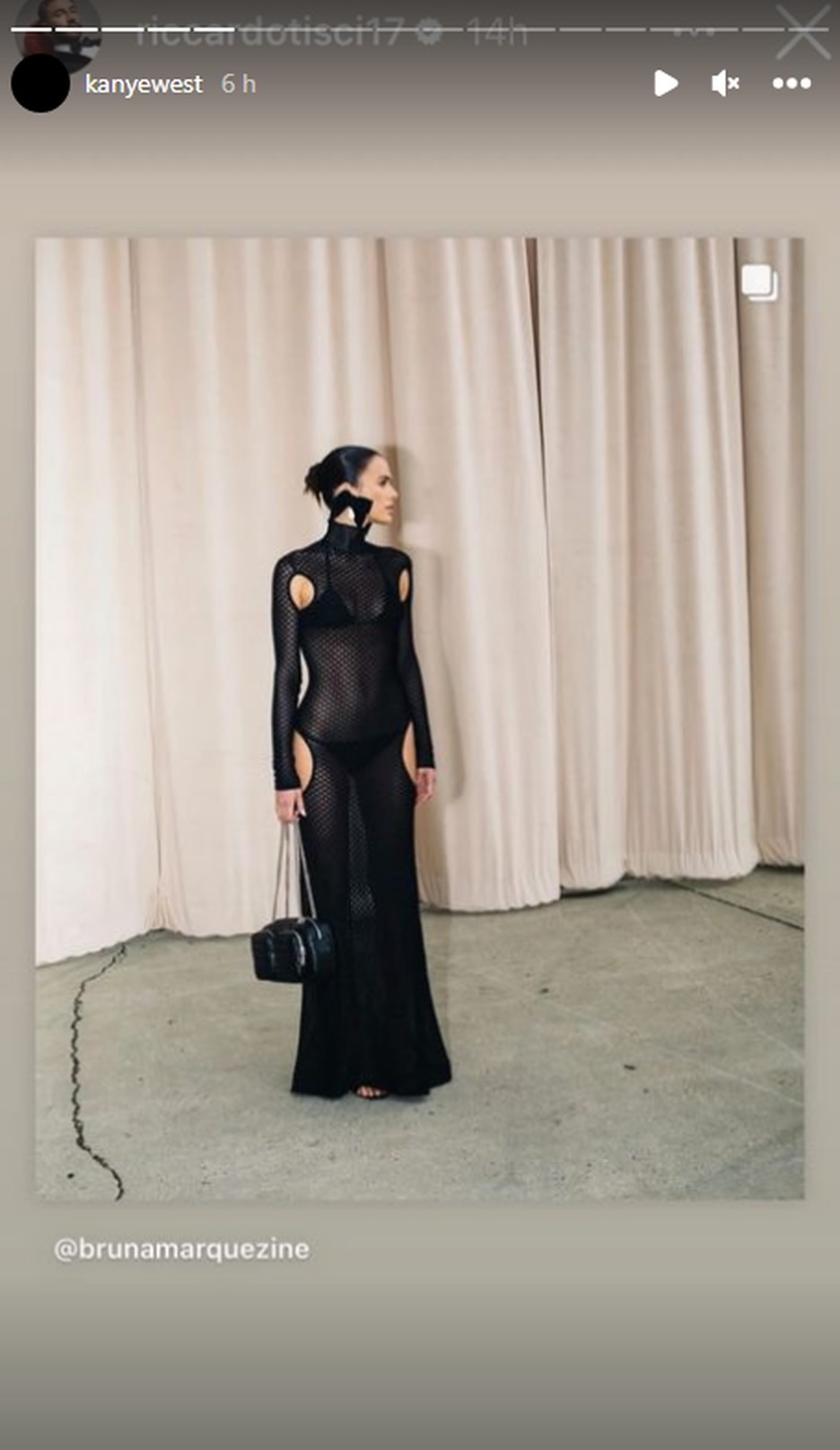 Kanye West compartilha fotos de Bruna Marquezine após encontro em desfile em Londres