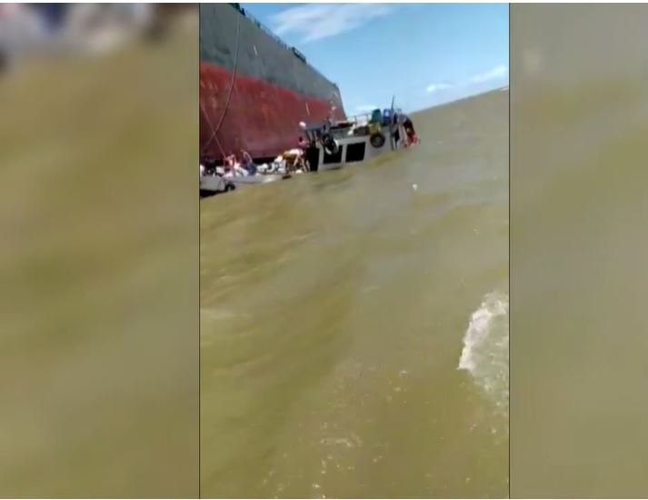 Vídeo mostra momento que navio causa onda e lancha afunda no rio Amazonas