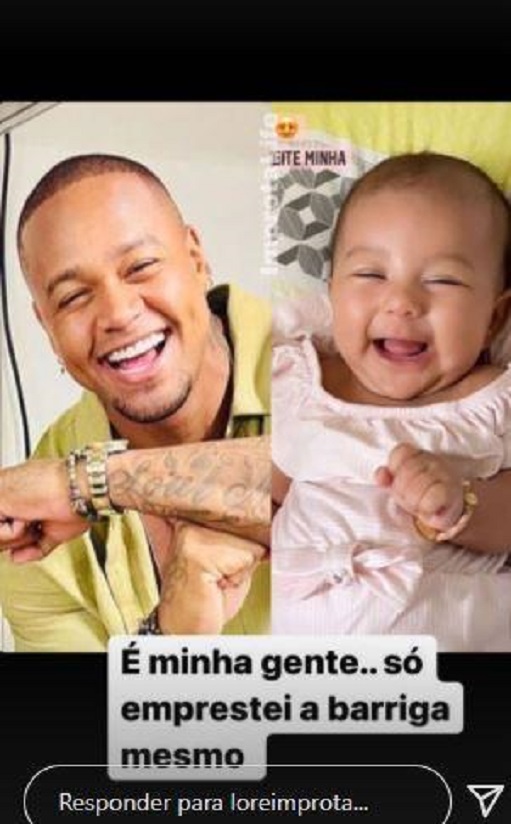 Lorena Improta mostra foto comparando filha a Leo Santana: ‘só emprestei a barriga'
