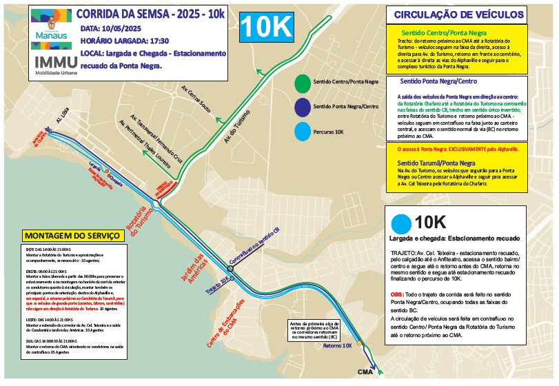 Trechos de avenidas serão interditados neste sábado para corrida na Ponta Negra