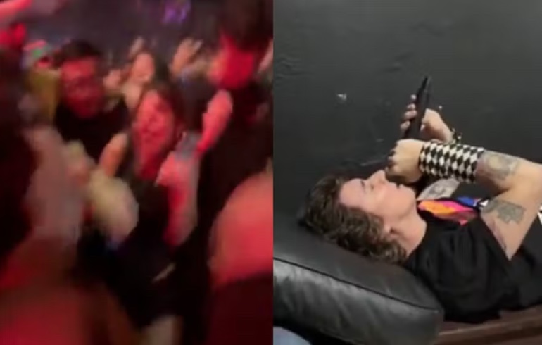 Cantor se joga na plateia, cai no chão e sofre fratura