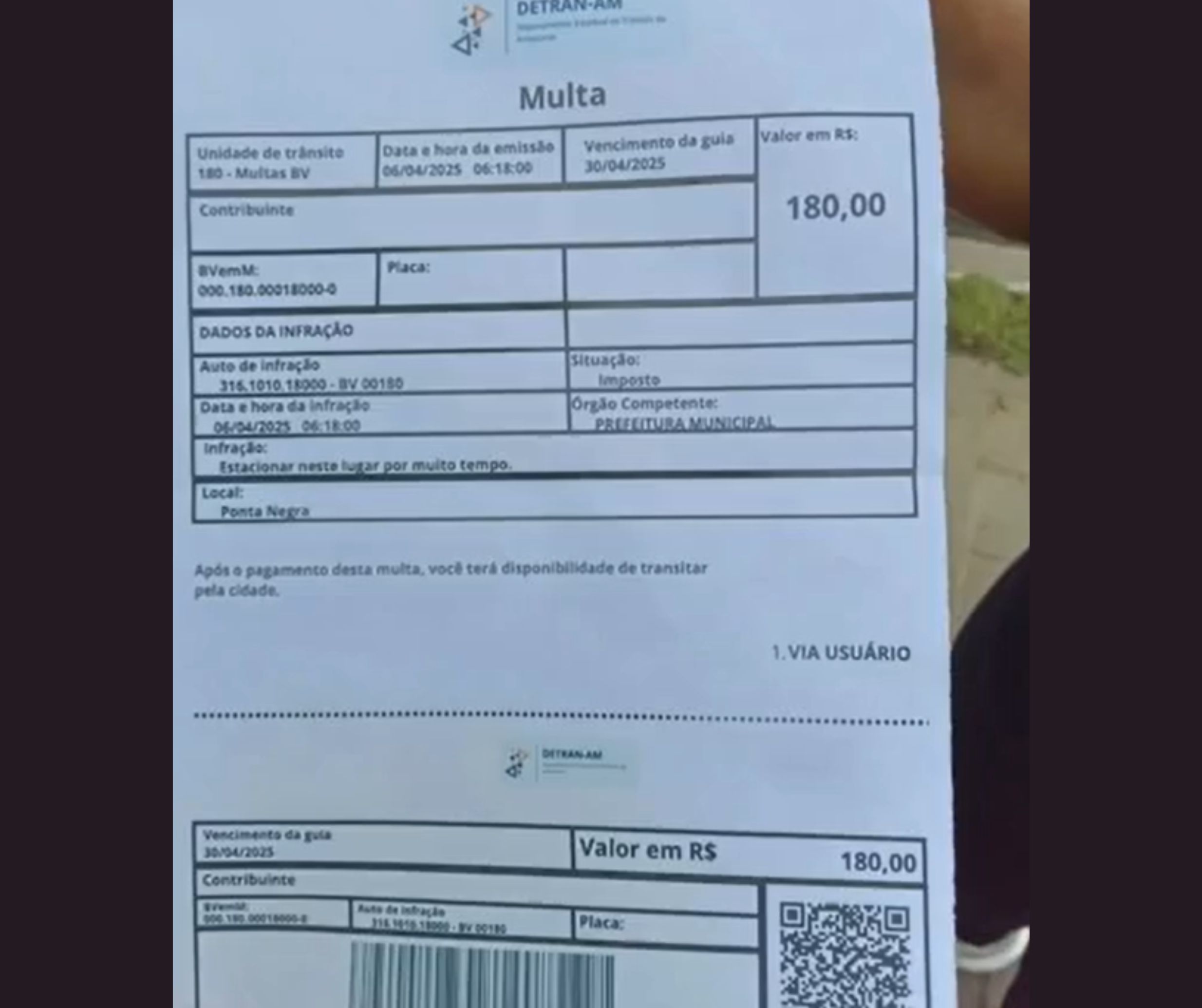 Multas falsas deixadas em veículos na Ponta Negra era marketing de empresa