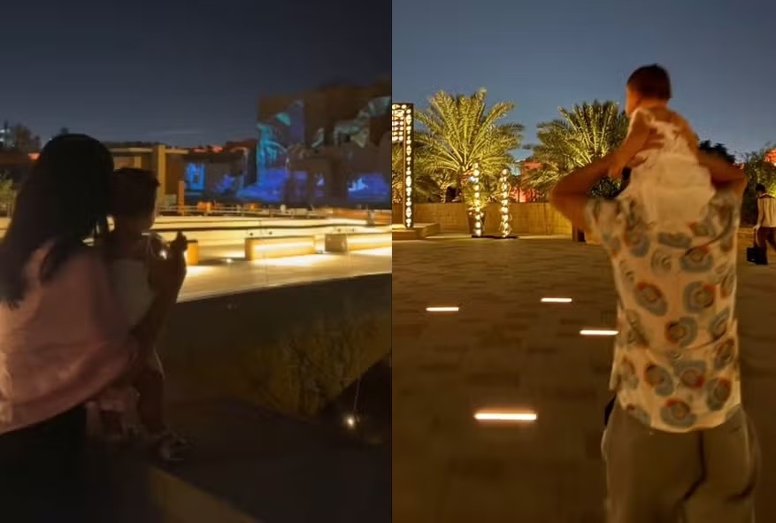 Neymar e Bruna Biancardi curtem jantar em família com Mavie na Arábia Saudita