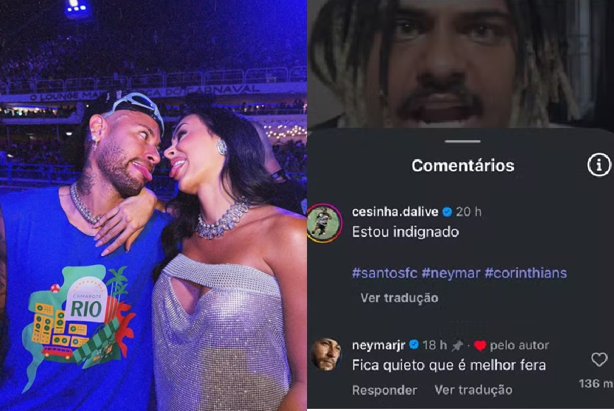 Neymar rebate influenciador do Santos após não jogar e curtir Carnaval: 'fica quieto'
