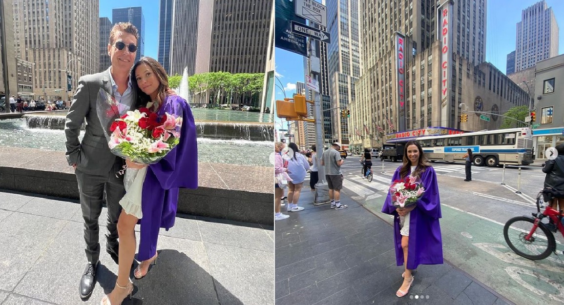 Dinho Ouro Preto comemora formatura da filha na Universidade de Nova York