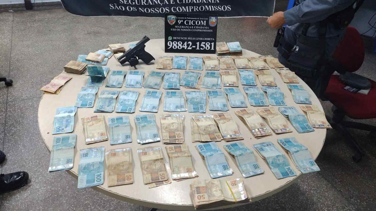 Homem ligado ao tráfico de drogas é preso com arma e R$ 79 mil em Manaus 