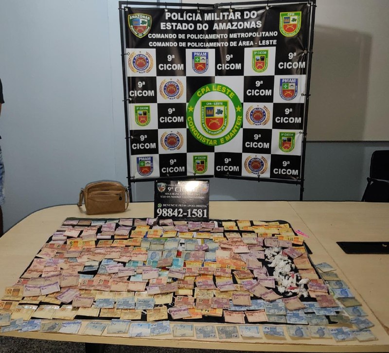Casal é flagrado com drogas e mais de R$ 3 mil em carro de aplicativo em Manaus