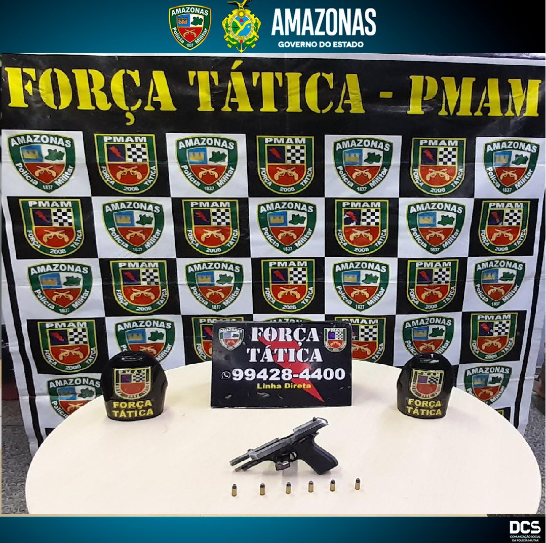 Dupla é presa com pistola em área vermelha de Manaus